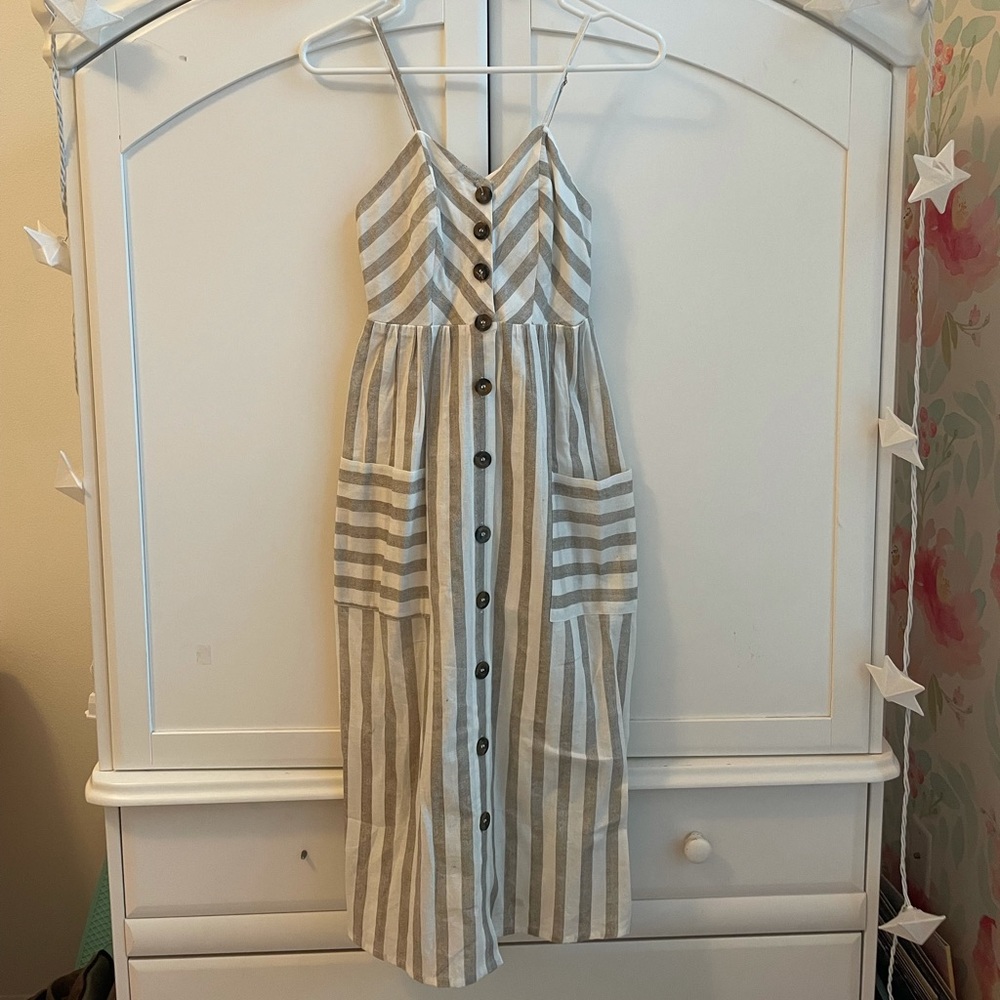 Japna Stripe Button Maxi Dress